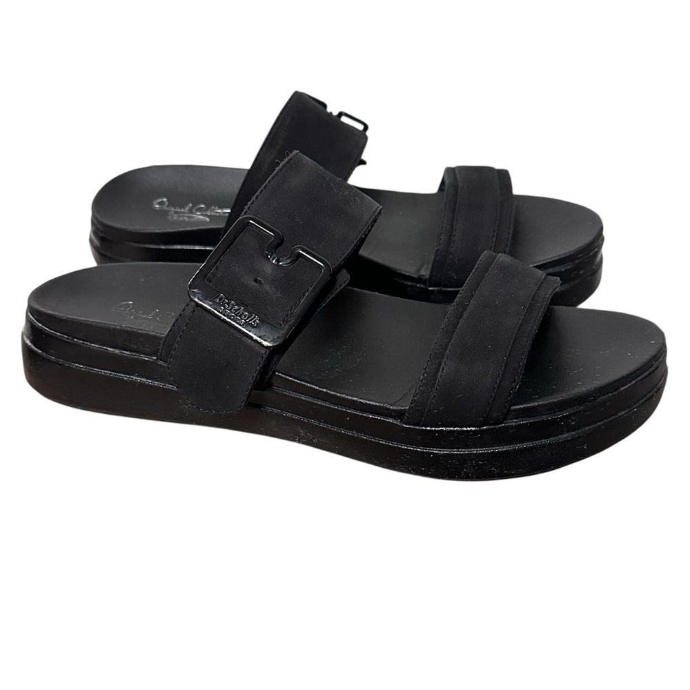Dr. Scholl’s Black Styles Double Leather Strap Slide Sandals - Picture 2 of 8